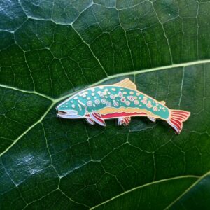 thumbnail image 2 of Rainbow Trout Fish Lapel Pin - 0.75 Inch Metal Tie Tack Pin With Secure Backing 2 of 12