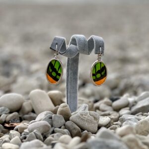 New Guinea Birdwing and Orange Slashed Sulphur Butterfly Earrings