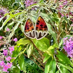 Madagascan Sunset Moth Overlay Earrings